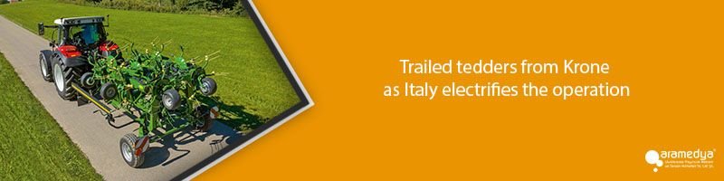 Trailed tedders from Krone as Italy electrifies the operation